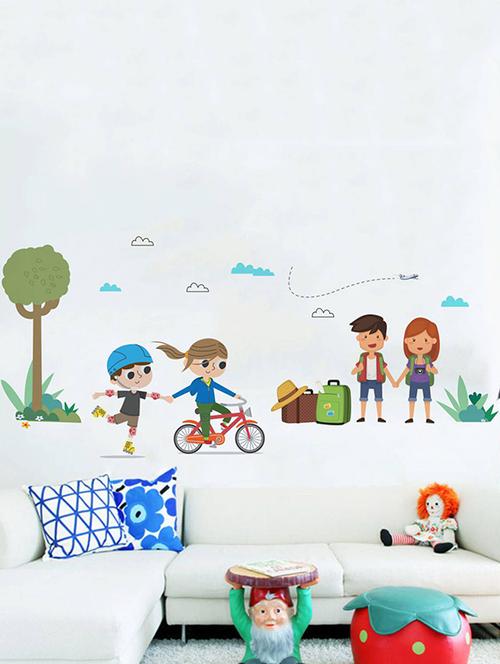 Rawpockets Wall Decals ' Kid's Travel Fun ' Wall stickers (PVC Vinyl) Multicolour - 15734002 - Standard Image - 1