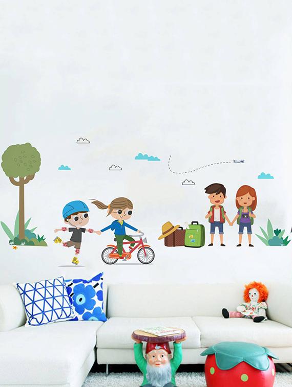 Rawpockets Wall Decals ' Kid's Travel Fun ' Wall stickers (PVC Vinyl) Multicolour - 15734002 - Zoom Image - 1