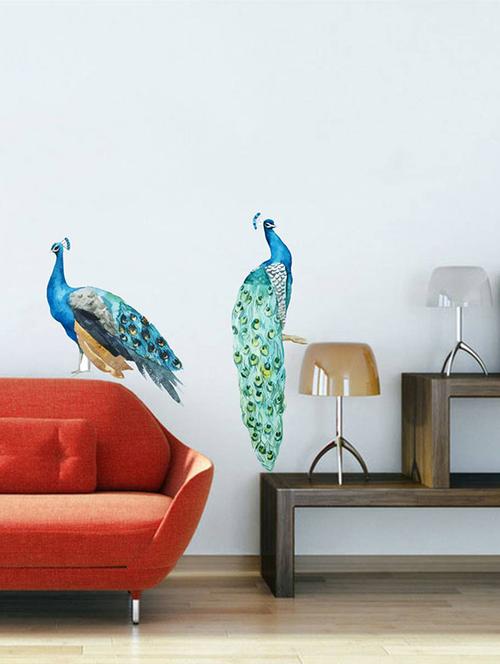 Rawpockets Wall Decals ' Peacock for Filling Walls ' Wall stickers (PVC Vinyl) Multicolour - 15734005 - Standard Image - 1