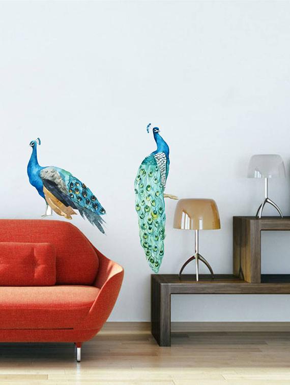 Rawpockets Wall Decals ' Peacock for Filling Walls ' Wall stickers (PVC Vinyl) Multicolour - 15734005 - Zoom Image - 1