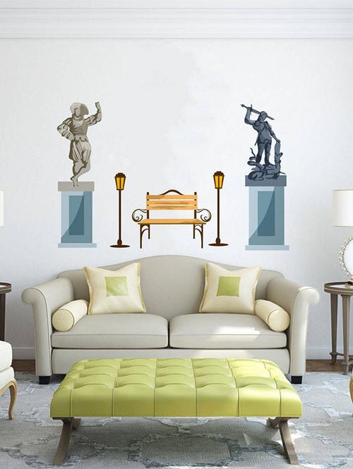 rawpockets wall decals ' vintage city art ' wall stickers (pvc vinyl) multicolour - 15734010 - Very Small Image - 1