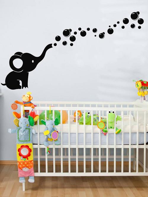 Rawpockets Wall Decals ' Baby Elephant - Kid's Room ' Wall stickers (PVC Vinyl) Multicolour - 15734011 - Standard Image - 1