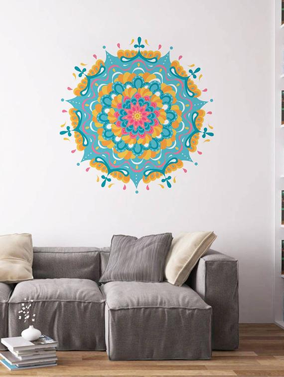 Rawpockets Wall Decals ' Mandala - Living Room ' Wall stickers (PVC Vinyl) Multicolour - 15734014 - Zoom Image - 1