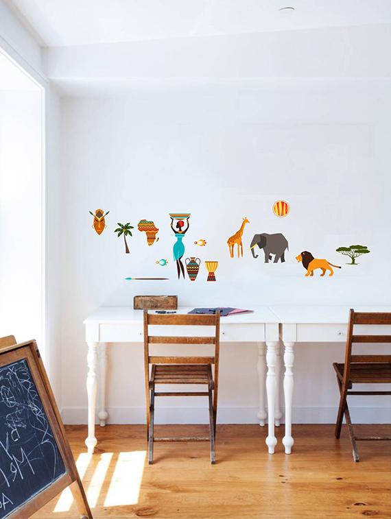 Rawpockets Wall Decals ' African Tribe Story ' Wall stickers (PVC Vinyl) Multicolour - 15734021 - Zoom Image - 1