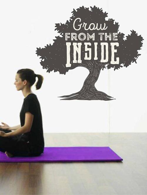 Rawpockets Wall Decals ' " Grow from Inside as Like Trees " Quote ' Wall stickers (PVC Vinyl) Multicolour - 15734028 - Standard Image - 1