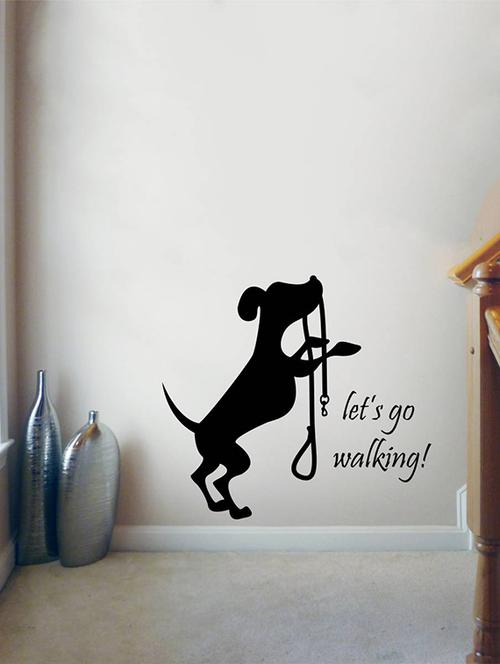 Rawpockets Wall Decals ' Let's go Walking Dog ' Wall stickers (PVC Vinyl) Multicolour - 15734030 - Standard Image - 1