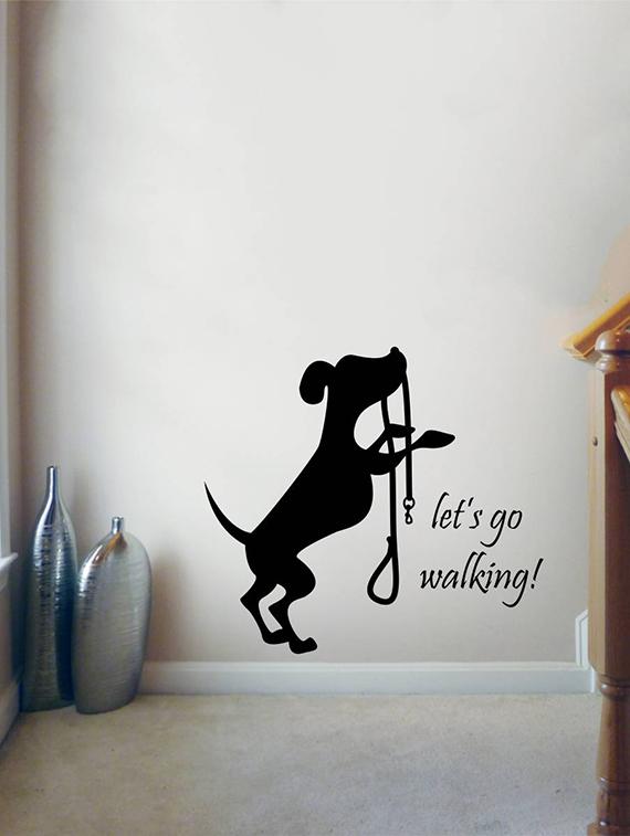 Rawpockets Wall Decals ' Let's go Walking Dog ' Wall stickers (PVC Vinyl) Multicolour - 15734030 - Zoom Image - 1