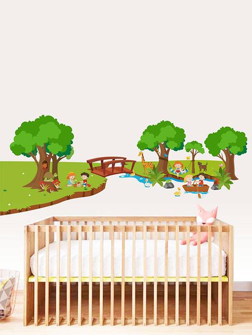 Rawpockets Wall Decals ' River and Park for Children - Kid's Room ' Wall stickers (PVC Vinyl) Multicolour - 15734032 - Standard Image - 1