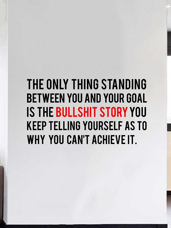 Rawpockets Wall Decals ' " The Bull Shit Story " Quote ' Wall stickers (PVC Vinyl) Multicolour - 15734040 - Zoom Image - 1