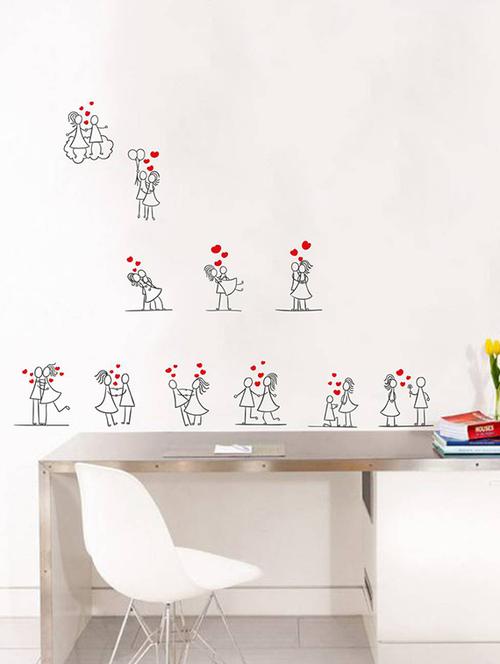 Rawpockets Wall Decals ' Beautiful Love Story ' Wall stickers (PVC Vinyl) Multicolour - 15734043 - Standard Image - 1