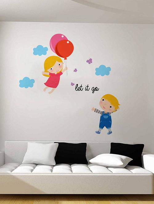Rawpockets Wall Decals ' Let it go Cartoon - Kid's Room ' Wall stickers (PVC Vinyl) Multicolour - 15734046 - Standard Image - 1