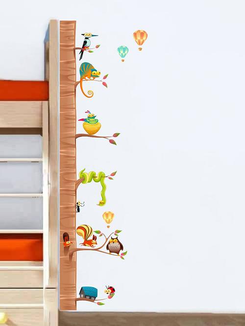 Rawpockets Wall Decals ' Border Decorative Tree with Animals ' Wall stickers (PVC Vinyl) Multicolour - 15734049 - Standard Image - 1