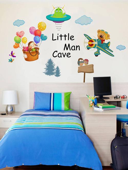 Rawpockets Wall Decals ' Little Boy Cave - Kid's room ' Wall stickers (PVC Vinyl) Multicolour - 15734055 - Standard Image - 1