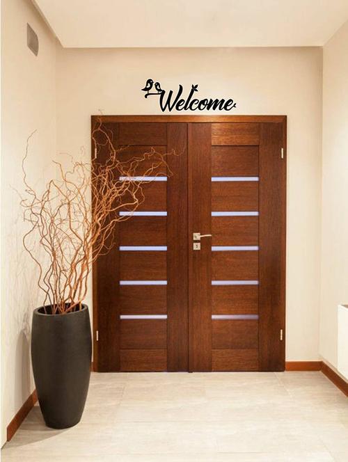 Rawpockets Wall Decals ' Welcome Bird Black - Door Decorative ' Wall stickers (PVC Vinyl) Multicolour - 15734058 - Standard Image - 1