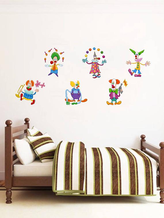 Rawpockets Wall Decals ' Joker and Circus Story - Kid's Room ' Wall stickers (PVC Vinyl) Multicolour - 15734061 - Zoom Image - 1