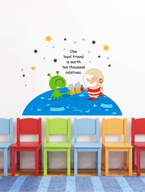 Rawpockets Wall Decals ' Loyal Friend Quote -Kid's Room ' Wall stickers (PVC Vinyl) Multicolour - 15734065 - Zoom Image - 1