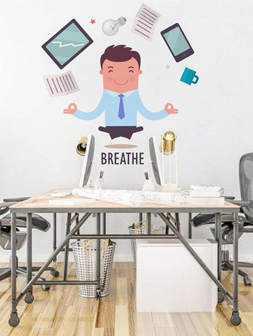Rawpockets Wall Decals ' Breathe Infograph - Office ' Wall stickers (PVC Vinyl) Multicolour - 15734066 - Standard Image - 1
