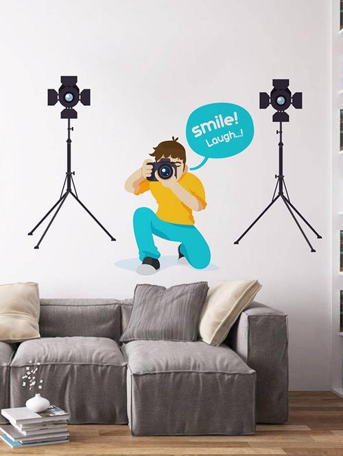 Rawpockets Wall Decals ' Smile and Laugh Creative ' Wall stickers (PVC Vinyl) Multicolour - 15734067 - Standard Image - 1