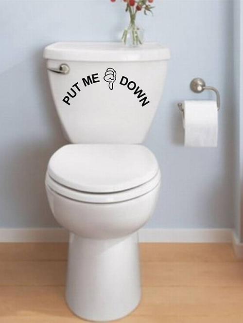 Rawpockets Wall Decals ' Put me Down - Toilet ' Wall stickers (PVC Vinyl) Multicolour - 15734070 - Standard Image - 1