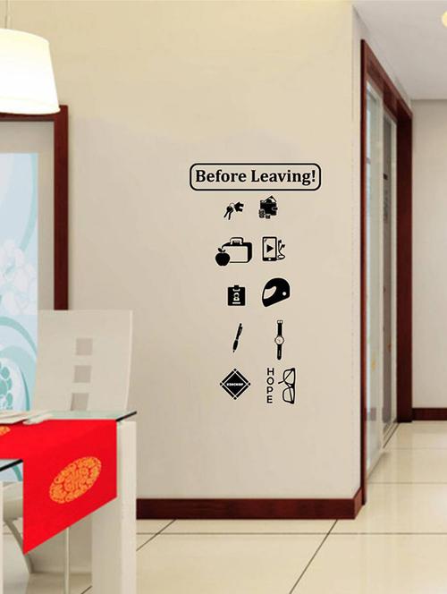 Rawpockets Wall Decals ' Before Leaving Pocket Check - Living Room ' Wall stickers (PVC Vinyl) Multicolour - 15734076 - Standard Image - 1