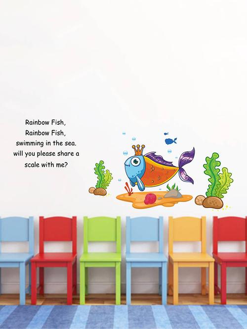 Rawpockets Wall Decals ' Rainbow Fish Rainbow Fish Poem - Kid's Room ' Wall stickers (PVC Vinyl) Multicolour - 15734078 - Standard Image - 1