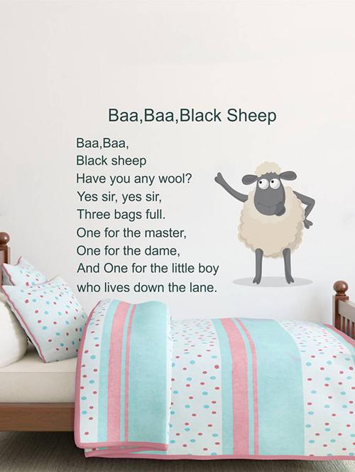 Rawpockets Wall Decals ' Baa Baa Black Sheep Kid's Poem - Kid's Room ' Wall stickers (PVC Vinyl) Multicolour - 15734084 - Standard Image - 1