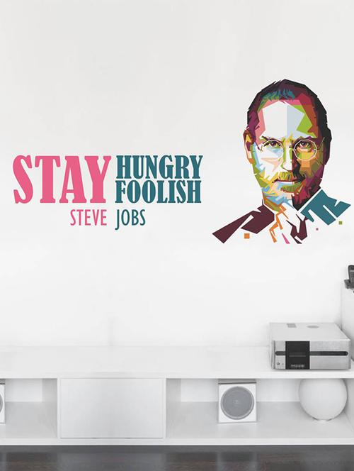 Rawpockets Wall Decals ' Steve Jobs - Stay Hungry Stay Foolish ' Wall stickers (PVC Vinyl) Multicolour - 15734089 - Standard Image - 1