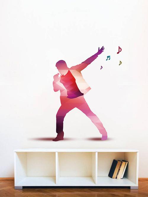 Rawpockets Wall Decals ' Man Singing Song ' Wall stickers (PVC Vinyl) Multicolour - 15734100 - Standard Image - 1