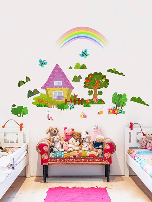 Rawpockets Wall Decals ' Beautiful Farm House ' Wall stickers (PVC Vinyl) Multicolour - 15734104 - Standard Image - 1