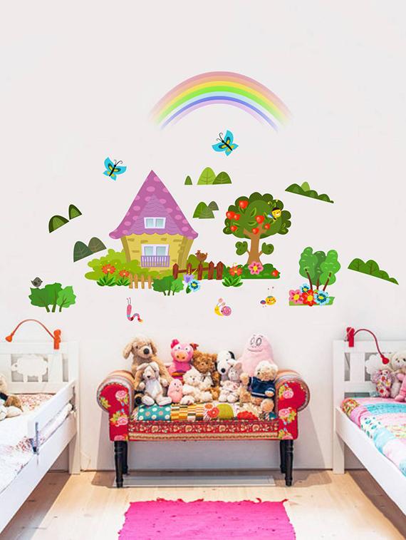 Rawpockets Wall Decals ' Beautiful Farm House ' Wall stickers (PVC Vinyl) Multicolour - 15734104 - Zoom Image - 1