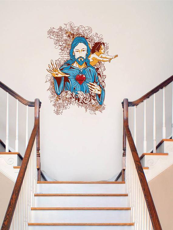 Rawpockets Wall Decals ' Lord Jesus Christ ' Wall stickers (PVC Vinyl) Multicolour - 15734106 - Zoom Image - 1