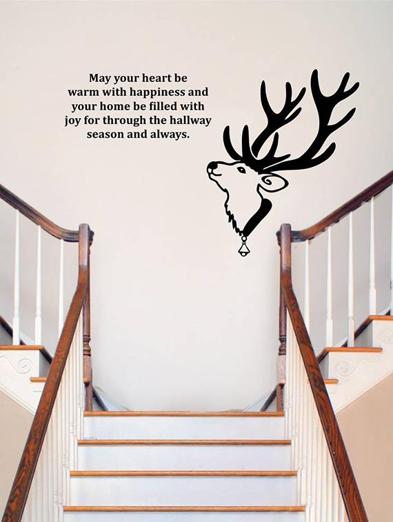 Rawpockets Wall Decals ' Deer and Christmas New Year Quotes ' Wall stickers (PVC Vinyl) Multicolour - 15734110 - Zoom Image - 1