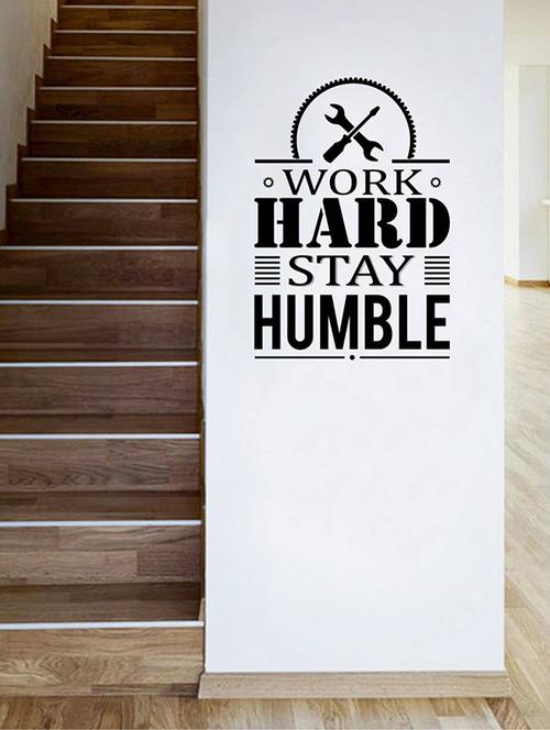 Rawpockets Wall Decals ' "Work Hard Stay Humble" Motivational Quote ' Wall stickers (PVC Vinyl) Multicolour - 15734114 - Standard Image - 1