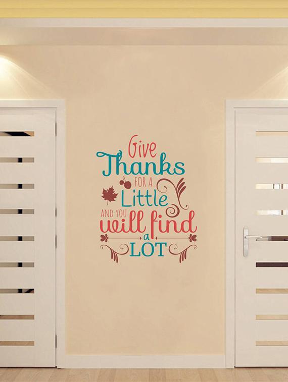 Rawpockets Wall Decals ' " Give thanks " Quote ' Wall stickers (PVC Vinyl) Multicolour - 15734115 - Zoom Image - 1