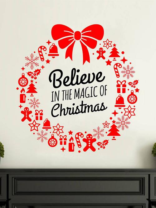 Rawpockets Wall Decals ' " Believe in the Magic of Christmas " Quote ' Wall stickers (PVC Vinyl) Multicolour - 15734125 - Standard Image - 1