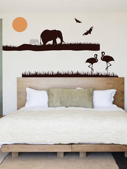 Rawpockets Wall Decals ' African Animals Theme - 2 Stickers ' Wall stickers (PVC Vinyl) Multicolour - 15734151 - Standard Image - 1