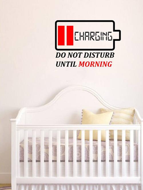 Rawpockets Wall Decals ' Charging -Dont Disturb Until Morning? ' Wall stickers (PVC Vinyl) Multicolour - 15734160 - Standard Image - 1