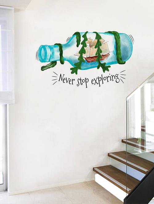 Rawpockets Wall Decals ' Never Stop Exploring ' Wall stickers (PVC Vinyl) Multicolour - 15734169 - Standard Image - 1