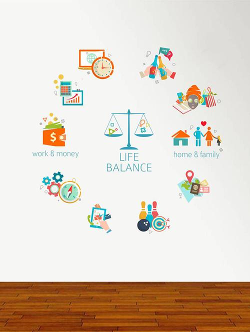 Rawpockets Wall Decals ' Life Balance Chart ' Wall stickers (PVC Vinyl) Multicolour - 15734170 - Standard Image - 1