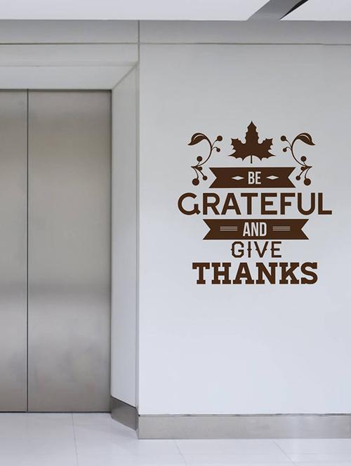 Rawpockets Wall Decals ' Be Grateful and Give thanks? ' Wall stickers (PVC Vinyl) Multicolour - 15734176 - Standard Image - 1