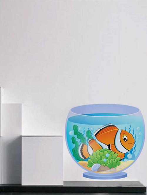 Rawpockets Wall Decals ' Fish Bowl ' Wall stickers (PVC Vinyl) Multicolour - 15734177 - Standard Image - 1