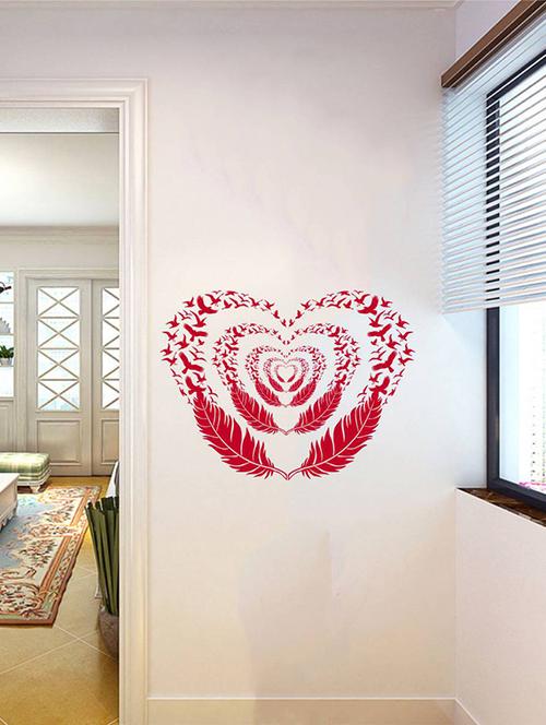 Rawpockets Wall Decals ' Heart-ins Feather ' Wall stickers (PVC Vinyl) Multicolour - 15734188 - Standard Image - 1