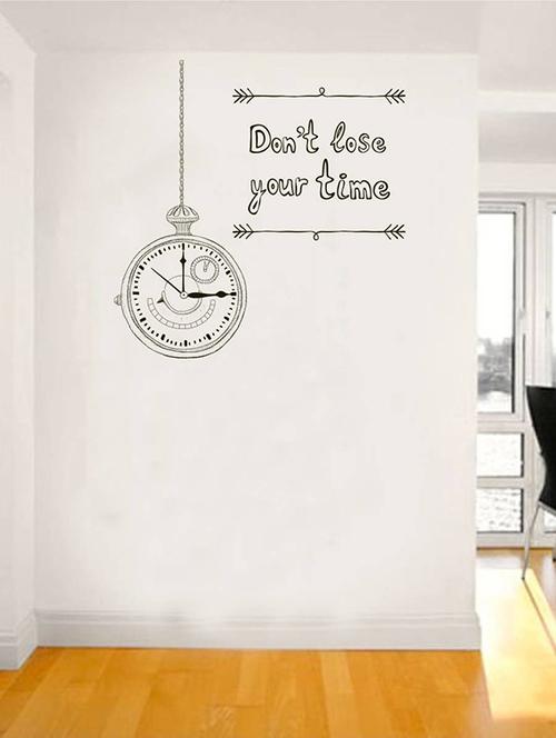 Rawpockets Wall Decals ' Don't Lose ?Your Time Quote ' Wall stickers (PVC Vinyl) Multicolour - 15734189 - Standard Image - 1