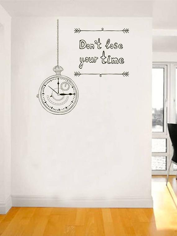 Rawpockets Wall Decals ' Don't Lose ?Your Time Quote ' Wall stickers (PVC Vinyl) Multicolour - 15734189 - Zoom Image - 1
