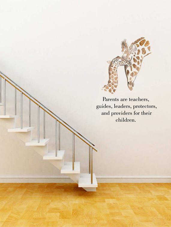 Rawpockets Wall Decals ' Parents Quote and Giraffe Love ' Wall stickers (PVC Vinyl) Multicolour - 15734190 - Zoom Image - 1