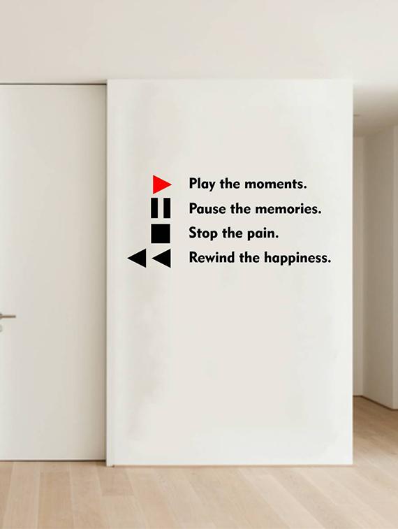Rawpockets Wall Decals ' Happiness Mode Play ' Wall stickers (PVC Vinyl) Multicolour - 15734194 - Zoom Image - 1