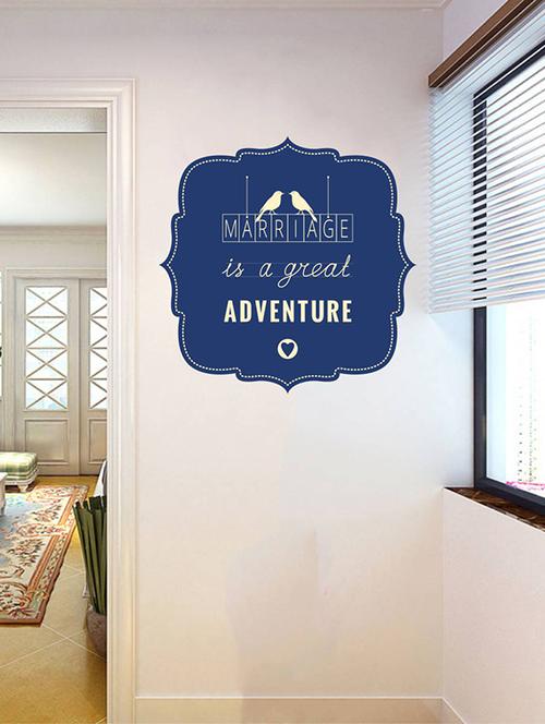 Rawpockets Wall Decals ' Marriage is a Great Adventure' Quote ' Wall stickers (PVC Vinyl) Multicolour - 15734198 - Standard Image - 1