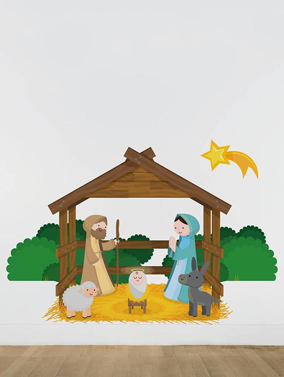 Rawpockets Wall Decals ' Jesus Borns Story ' Wall stickers (PVC Vinyl) Multicolour - 15734201 - Zoom Image - 1