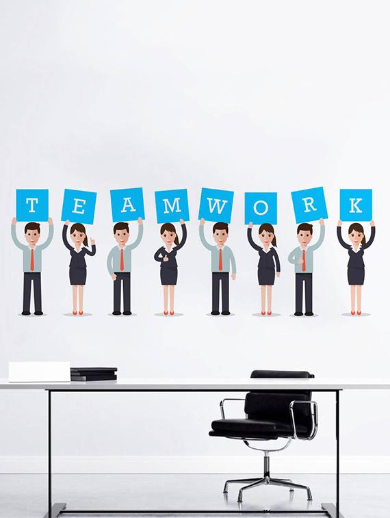Rawpockets Wall Decals ' TeamWork ' Wall stickers (PVC Vinyl) Multicolour - 15734204 - Zoom Image - 1