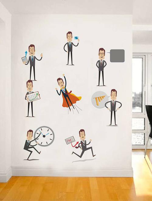 Rawpockets Wall Decals ' Office activity ' Wall stickers (PVC Vinyl) Multicolour - 15734206 - Standard Image - 1